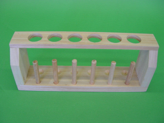 STAND TEST TUBE  6H 6P WOOD