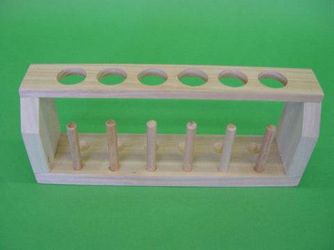 STAND TEST TUBE  6H 6P WOOD